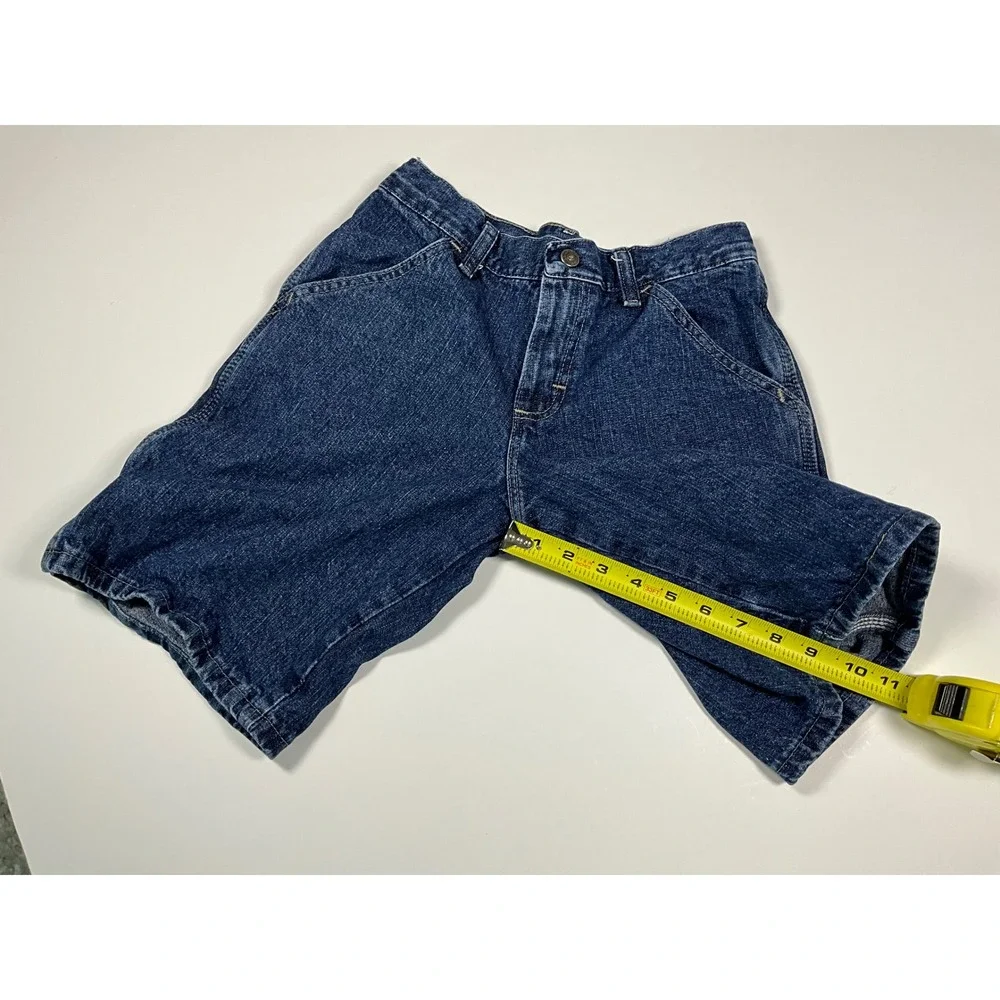 Vintage Wrangler Carpenter Jean Shorts Boys' Size 8 Husky‎ Blue Denim Baggy